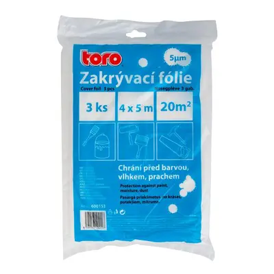 Zakrývací fólie 3ks TORO HDPE 5MY 4x5m