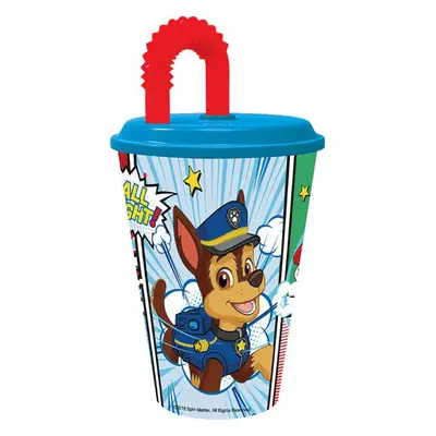 Plastový kelímek s brčkem Paw Patrol 430ml