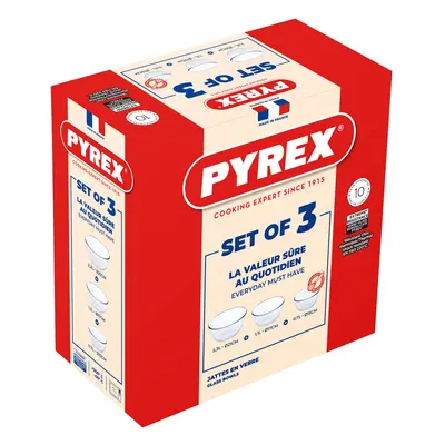 SADA MISEK PYREX 3KS, 0,7L+1,1L+2,3L, SKLO