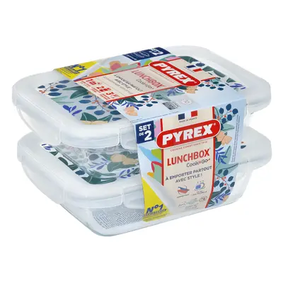 SADA OBDÉLNÍKOVÝCH DÓZ PYREX 2X0,8L, SKLO