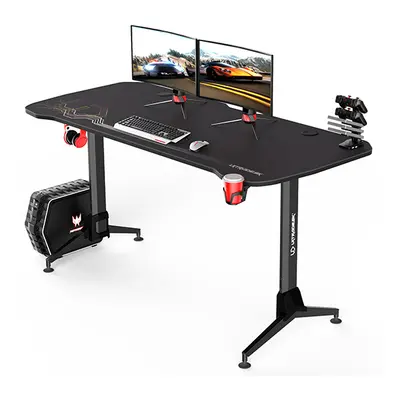 Herní výškově nastavitelný stůl ULTRADESK GRAND BLACK – 160x70 cm