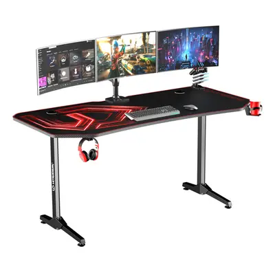 Herní stůl ULTRADESK FRAG XXL RED – černá/červená, 160x75 cm