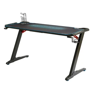 Herní stůl ULTRADESK SPACE XXL BLUE – 154x61x78 cm, RGB podsvícení s dotykovým panelem, s celopl