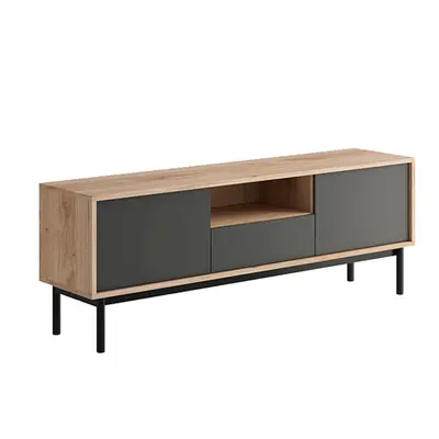 TV stolek BERGEN — 154x39x57, dub jaskson hickory/grafit