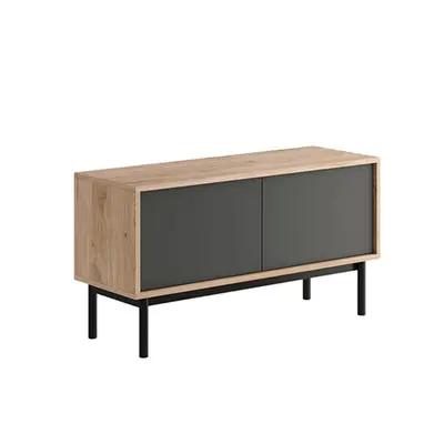 TV stolek BERGEN — 104x39x57, dub jaskson hickory/grafit