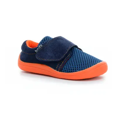 Beda Blue Mandarine (BF 0001/SK/1W síťovina s kůží) barefoot tenisky