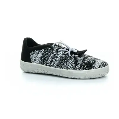 Jonap Knitt New bíločerná jarní barefoot tenisky