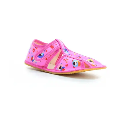 Baby Bare Shoes bačkory Baby Bare Pink Teddy