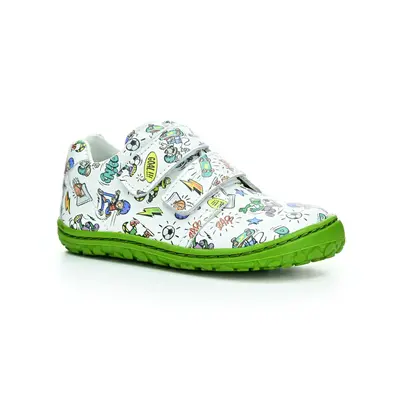 Lurchi Noah Leather White/Green barefoot boty