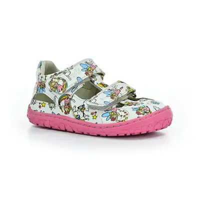 Lurchi Nando Nappa White-Pink barefoot sandály