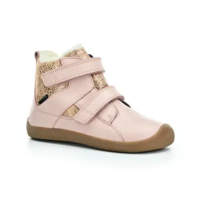 Bundgaard Willie Strap Tex Rose Gold Stream zimní barefoot boty