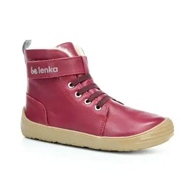 Be Lenka Winter Kids Dark Cherry Red zimní barefoot boty