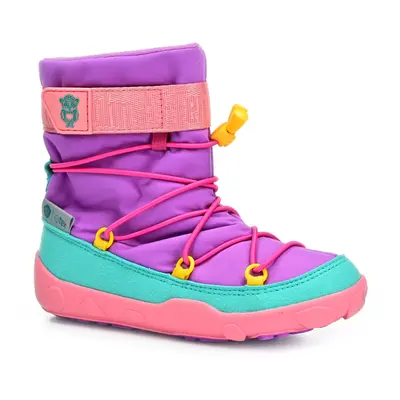 Affenzahn Snow Boot Vegan Purple/Yellow Owl zimní barefoot boty