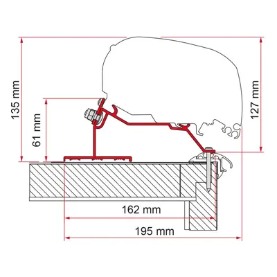 Fiamma ADAPTER CARAVAN ROOF 450