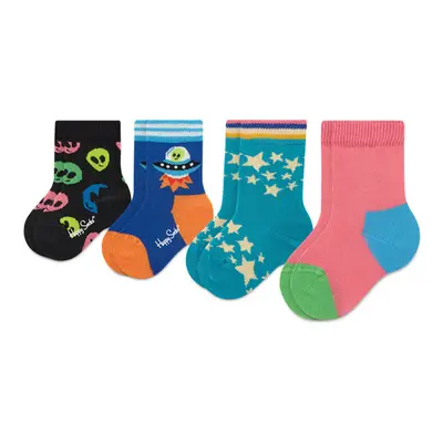 Sada 4 párů dětských vysokých ponožek Happy Socks