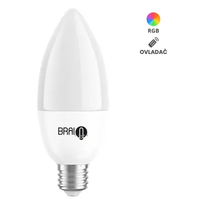 Chytrá žárovka BrainLight LED, závit E14, 4,8 W, s ovladačem, stmívatelná