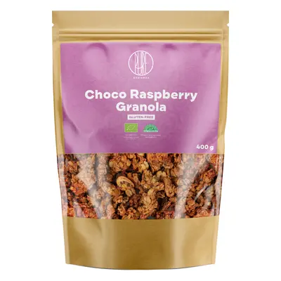 BrainMax Pure Choco Raspberry Granola, granola s čokoládou a malinami, BIO