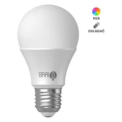 Chytrá žárovka BrainLight LED, závit E27, 8,5W, s ovladačem, stmívatelná