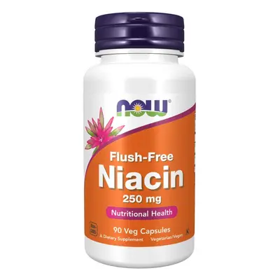 Now® Foods NOW Niacin, Bez vedlejšího účinku zčervenání, 250 mg, 90 rostlinných kapslí