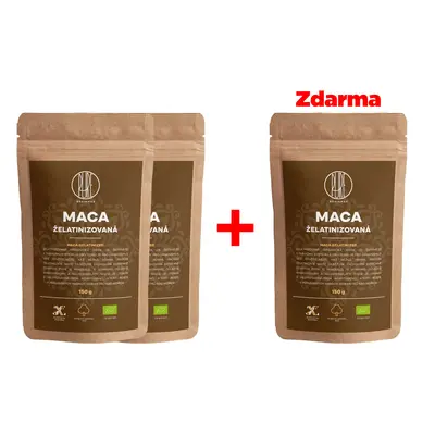 BrainMax Pure Maca želatinovaná BIO prášek, 2+1 ZDARMA