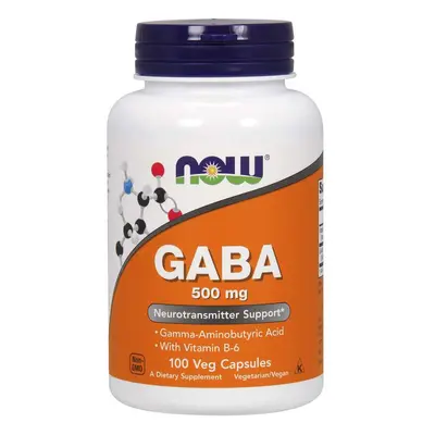 Now® Foods NOW GABA (kyselina gama-aminomáselná) 500 mg + 2mg Vitamín B6, 200 kapslí