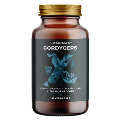 BrainMax Cordyceps extrakt, 50% koncentrace polysacharidů a 20 % β-1,3/1,6 D-glukanů, 500 mg