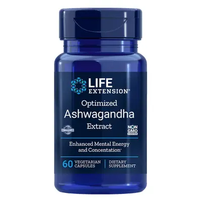 Life Extension Optimized Ashwagandha Extract, extrakt z Ashwagandhy, 60 rostlinných kapslí