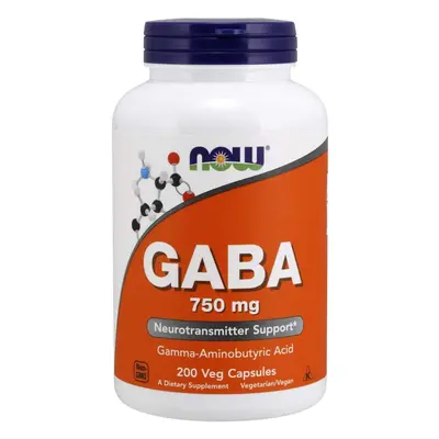 Now® Foods NOW GABA (kyselina gama-aminomáselná) 750 mg, 200 rostlinných kapslí