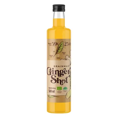 BrainMax Pure Ginger Shot, zázvorová štáva s kurkumou, BIO Objem: 500 ml