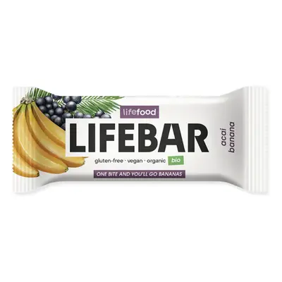 LifeFood - Tyčinka Lifebar acai s banánem BIO, RAW, 40 g