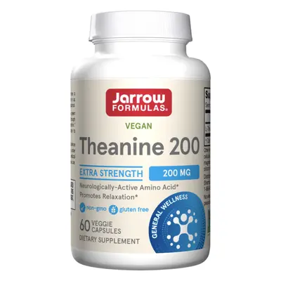 Jarrow Formulas Theanine 200 mg, Theanin, 60 rostlinných kapslí