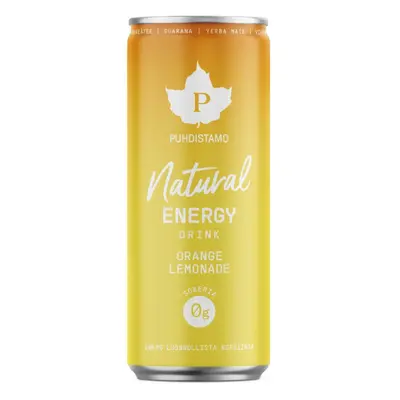 Puhdistamo Natural Energy Drink Orange Lemonde, Energetický drink, Pomeranč, 330 ml