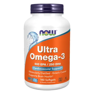 Now® Foods NOW Ultra omega-3, 250 DHA/500 EPA, 180 softgelových kapslí