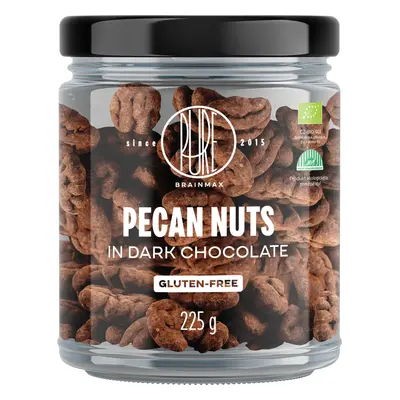 BrainMax Pure Pecan Nuts in Dark Chocolate, Pekanové ořechy v hořké čokoládě, BIO