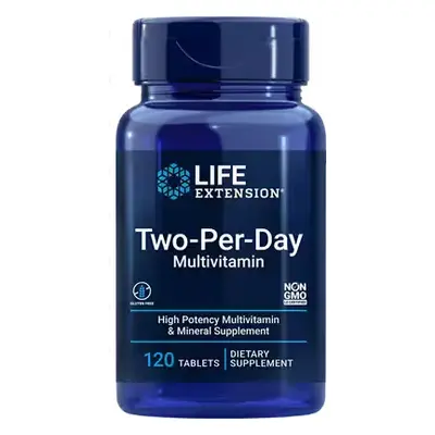 Life Extension Two Per Day multivitamín, 120 tablet