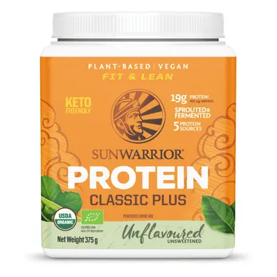 Sunwarrior Classic Plus Organic Protein Unflavoured, protein, neochucený, BIO, 375 g