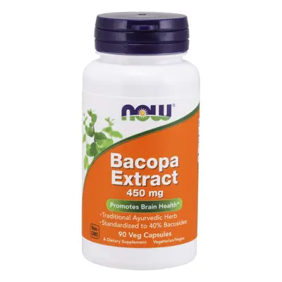 Now® Foods NOW Bacopa monnieri (Brahmi) extrakt, 450 mg, 90 rostlinných kapslí