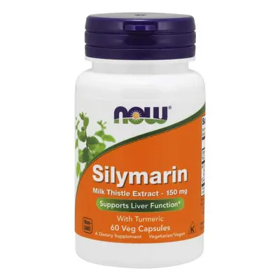 Now® Foods NOW Silymarin with Turmeric (extrakt z ostropestřce s kurkumou), 150 mg, 60 rostlinný