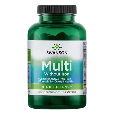 Swanson Multi without Iron (multivitamín bez železa), 120 kapslí