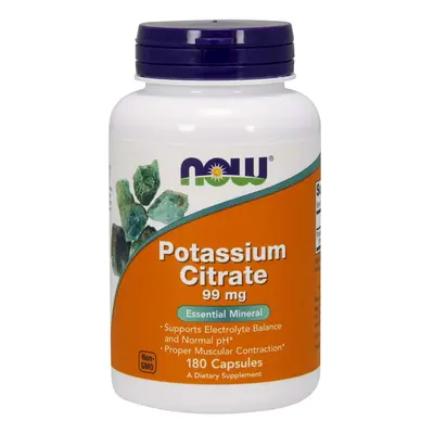 Now® Foods NOW Potassium Citrate (draslík jako citrát draselný), 99 mg, 180 rostlinných kapslí