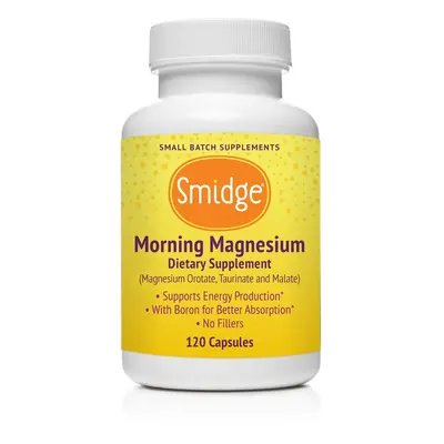 Smidge Morning Magnesium, 3 druhy hořčíku, 120 rostlinných kapslí