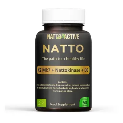 Natto Active Natto K2 Mk7, Nattokináza s vitamínem D3, 60 tablet