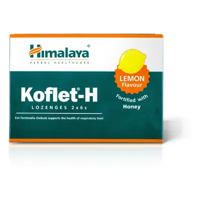 Himalaya Herbals Himalaya Koflet-H Lemon, pastilky s příchutí citrónu, 12 pastilek