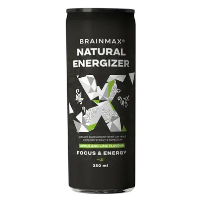 BrainMax Natural Energizer, energetický drink, různé druhy, 250 ml Příchuť: Jablko, limetka