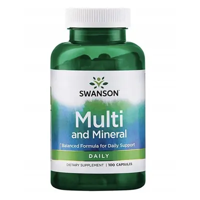 Swanson Multi and Mineral, multivitamín s minerály, 100 kapslí