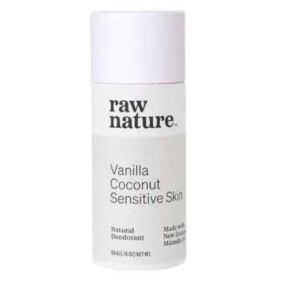 Raw Nature Natural Deodorant, přírodní deodorant, vanilka, kokos, pro citlivou pokožku, 50 g