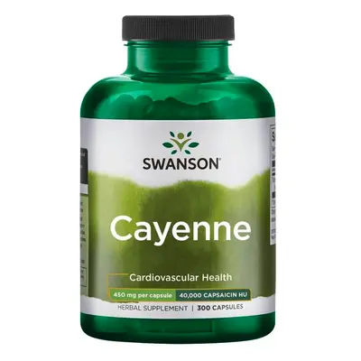 Swanson Cayenne (Kajenský pepř), 450 mg, 300 kapslí