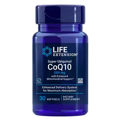 Life Extension Super Ubiquinol CoQ10 with Enhanced Mitochondrial Support, koenzym Q10, 200 mg, 3