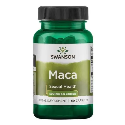 Swanson Maca Extrakt (řeřicha peruánská), 500 mg, 60 rostlinných kapslí