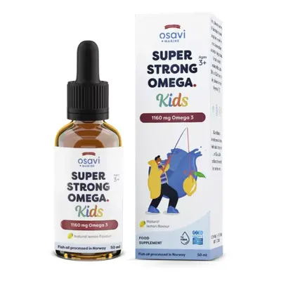 Osavi Super Strong Omega Kids, Extra silné Omega 3 pro děti, 1160 mg, citrón, 50 ml